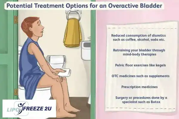 image of woman on toilet because of an overactive bladder Bushey